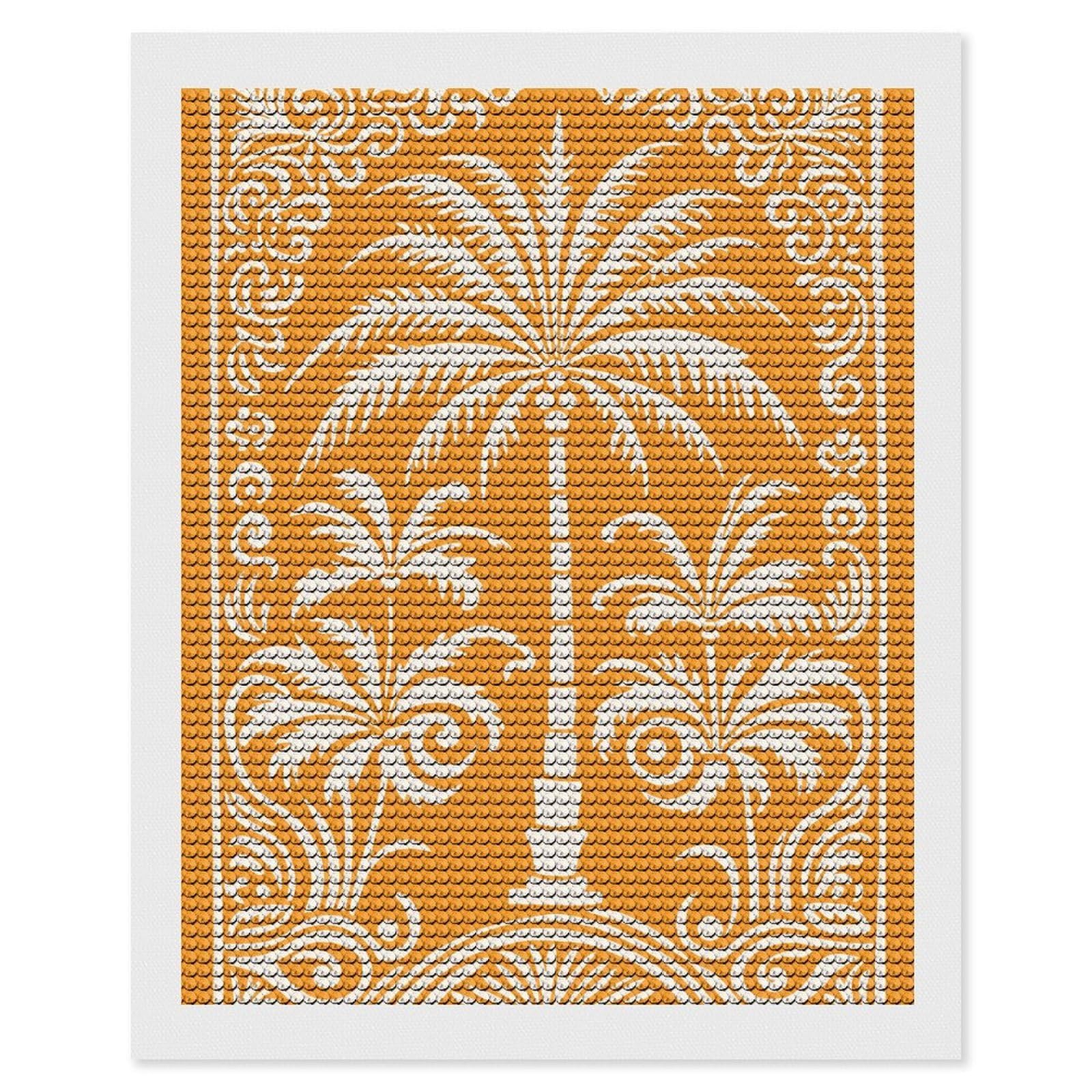 Junmoney Palm Tree Decorative Art Diamond Art Canvas 16"x20", Easy Handmade Project, Complete Accessories, Bedroom Decor, Birthday Gift