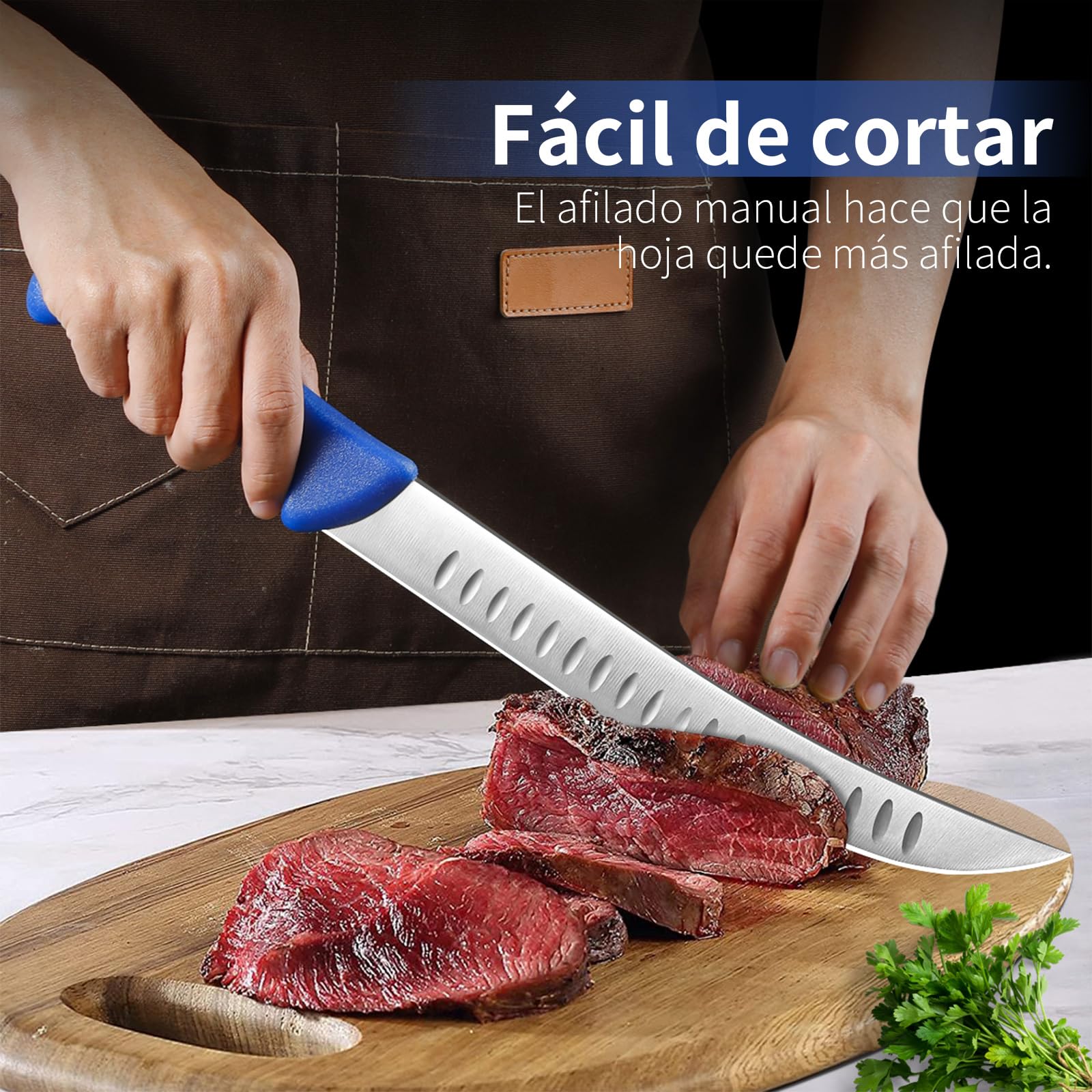 Cuchillo Jamonero Profesional 26cm Acero Inoxidable Cuchillo Carnicero Deshuesador