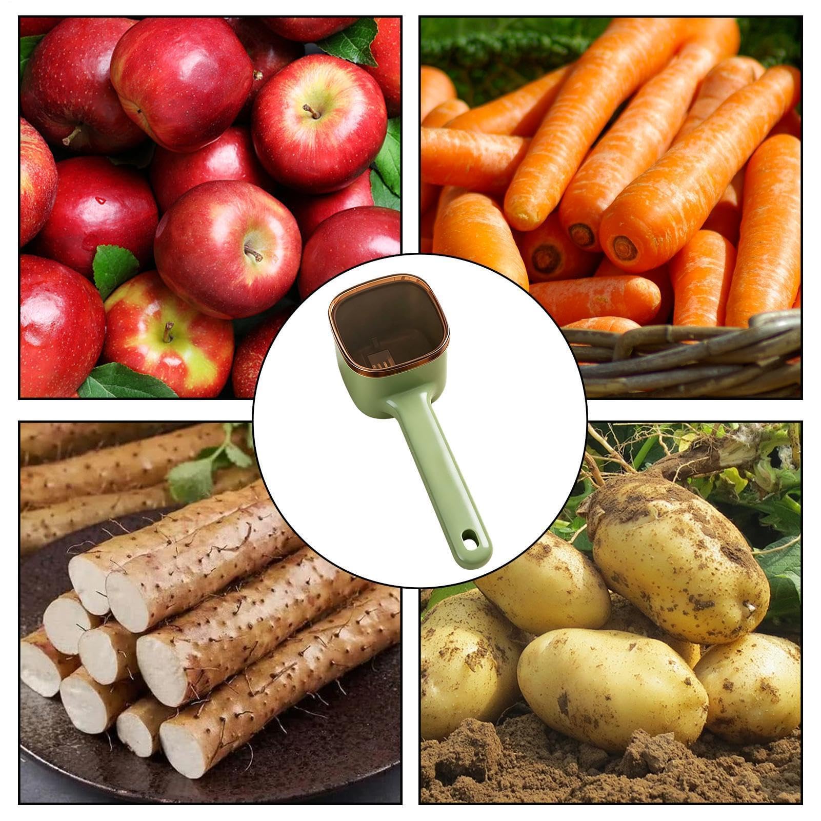 Pelador con caja de almacenamiento – Herramienta de cocina para pelar y cortar para cocina, restaurante y comedor | Adecuado para zanahorias, calabazas, piñas, pepinos y ensalada