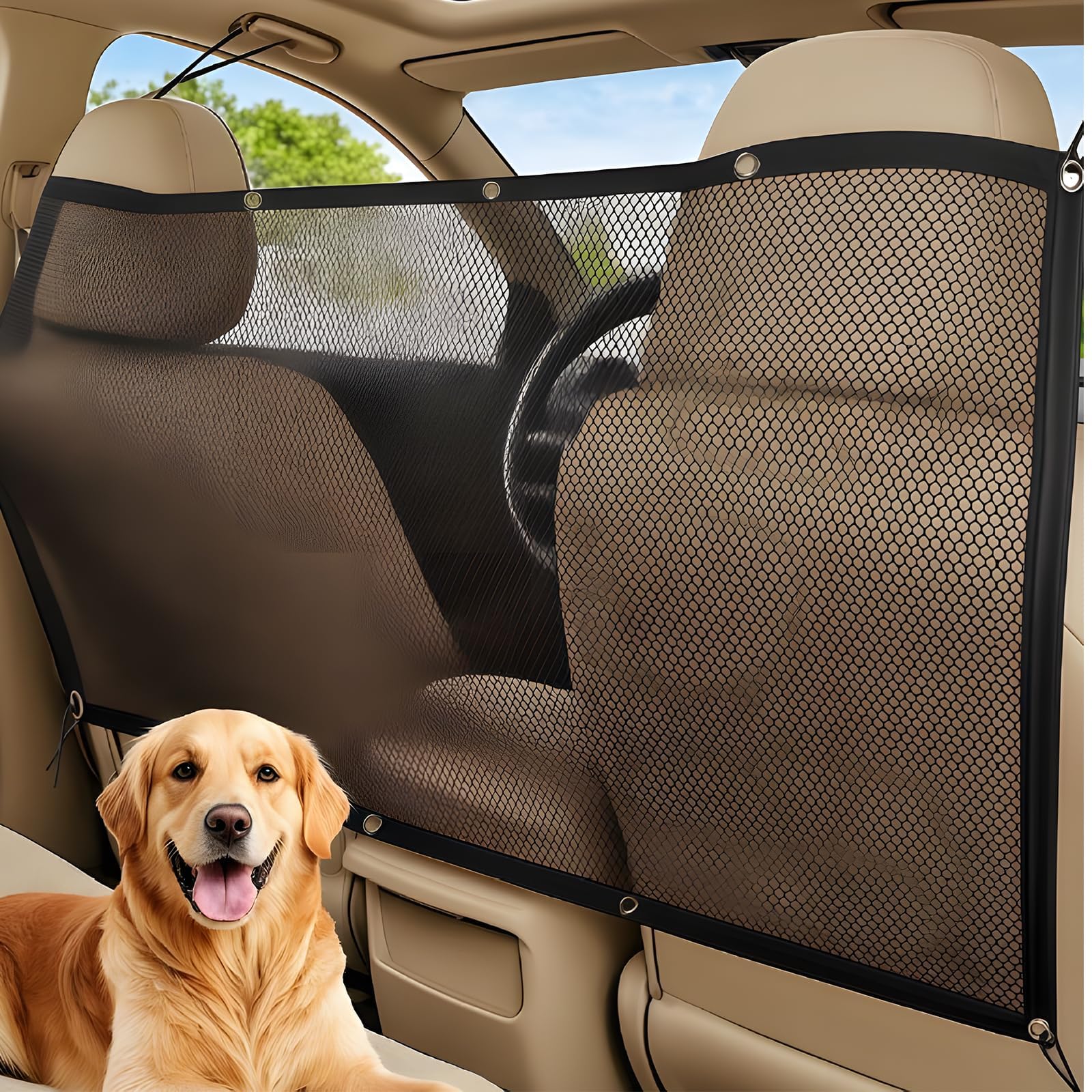 YDSTNiu Dog Guard for VW Passat Limousine GTE B8 ab Bj.2019, Car Net Barrier Safety Divider Pet Protection Screen Rear Seat Divider Mesh Vehicle Barrier Guard