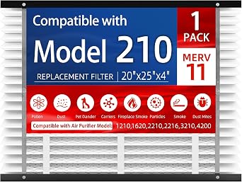 1 Pack, 210 Replacement Filter, Compatible with AprilAire 210 Whole House Air Purifiers Models,1210,1620,2210,2216,3210,4200,MERV 11 HVAC Furnace Filter Replacement,20x25x4inch Air Filter