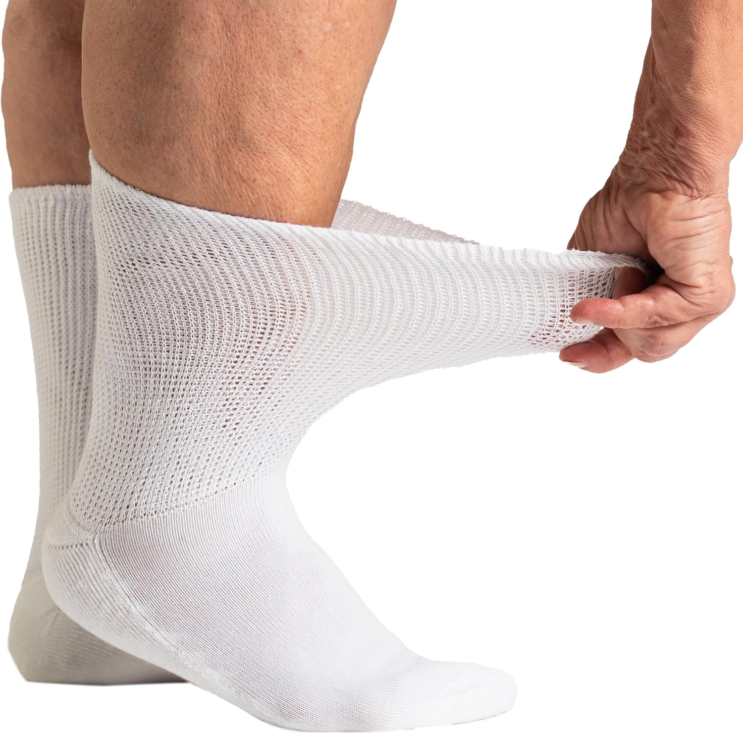 Viasox EasyStretch Diabetic Crew Socks for Men & Women, Non Binding Neuropathy Socks