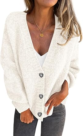 PRETTYGARDEN Cardigan Sweaters for Women Trendy Fall 2025 Long Sleeve Button Down Oversized Chunky Knit Sweater Outerwear