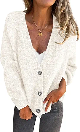 PRETTYGARDEN Cardigan Sweaters for Women Trendy Fall 2025 Long Sleeve Button Down Oversized Chunky Knit Sweater Outerwear