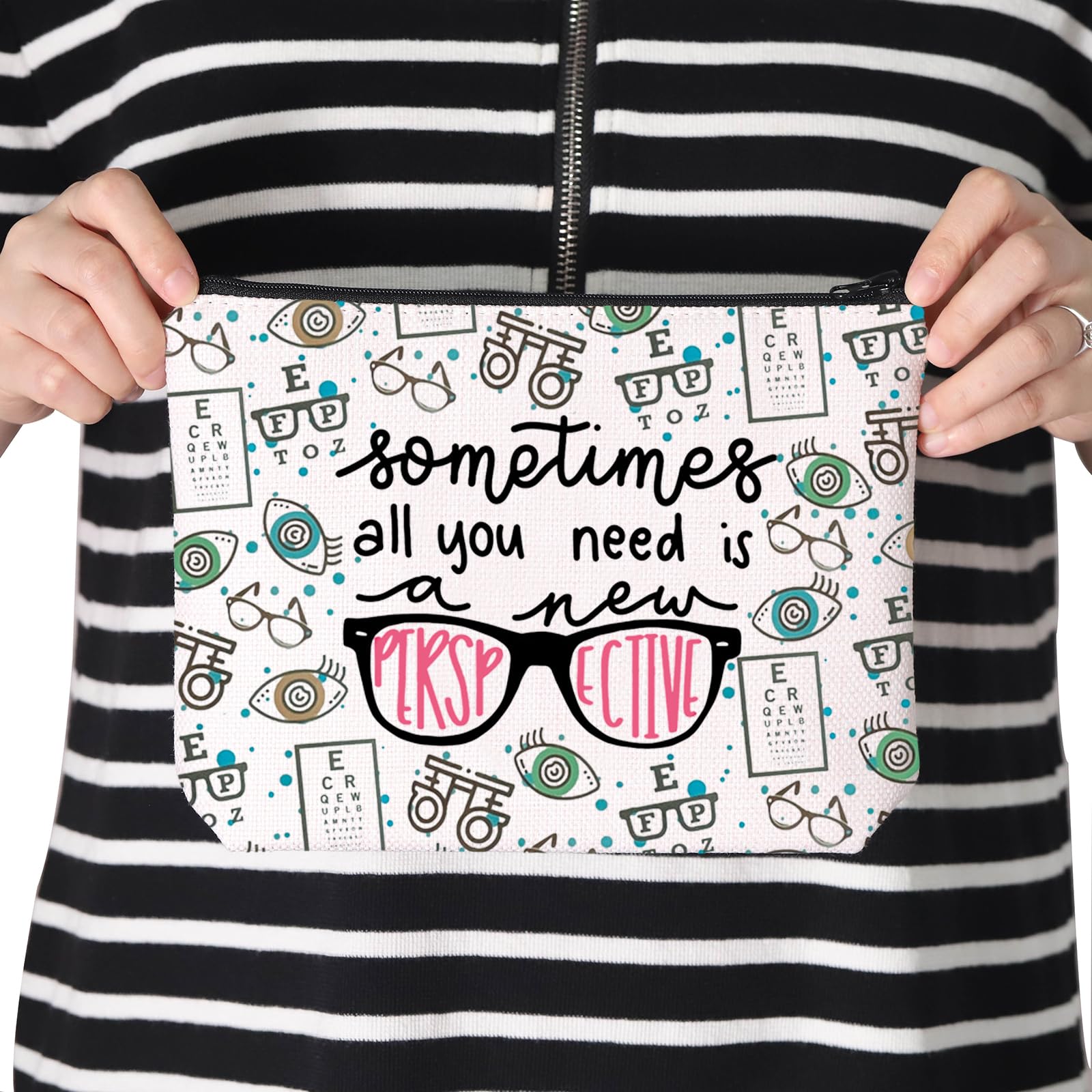 TSOTMO Optometry Gift Sometimes All You Need Is A New Perspective Makeup Bag Student Glasses Optometry Doctor (Perspective bag)