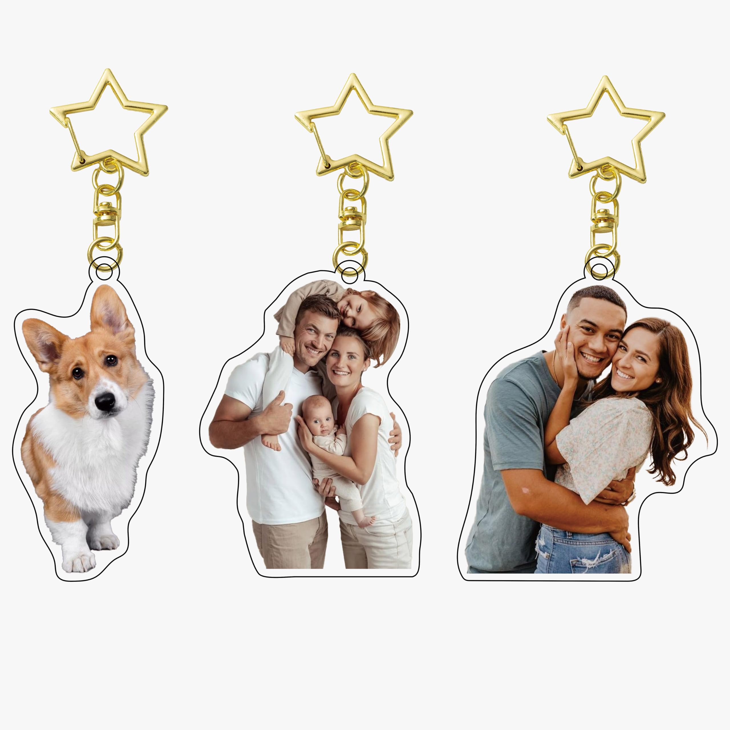 Custom Logo Acrylic Keychain Cartoon Pendant Photo Flash Transparent Charm Printing Personality Holographic Anime Keyring