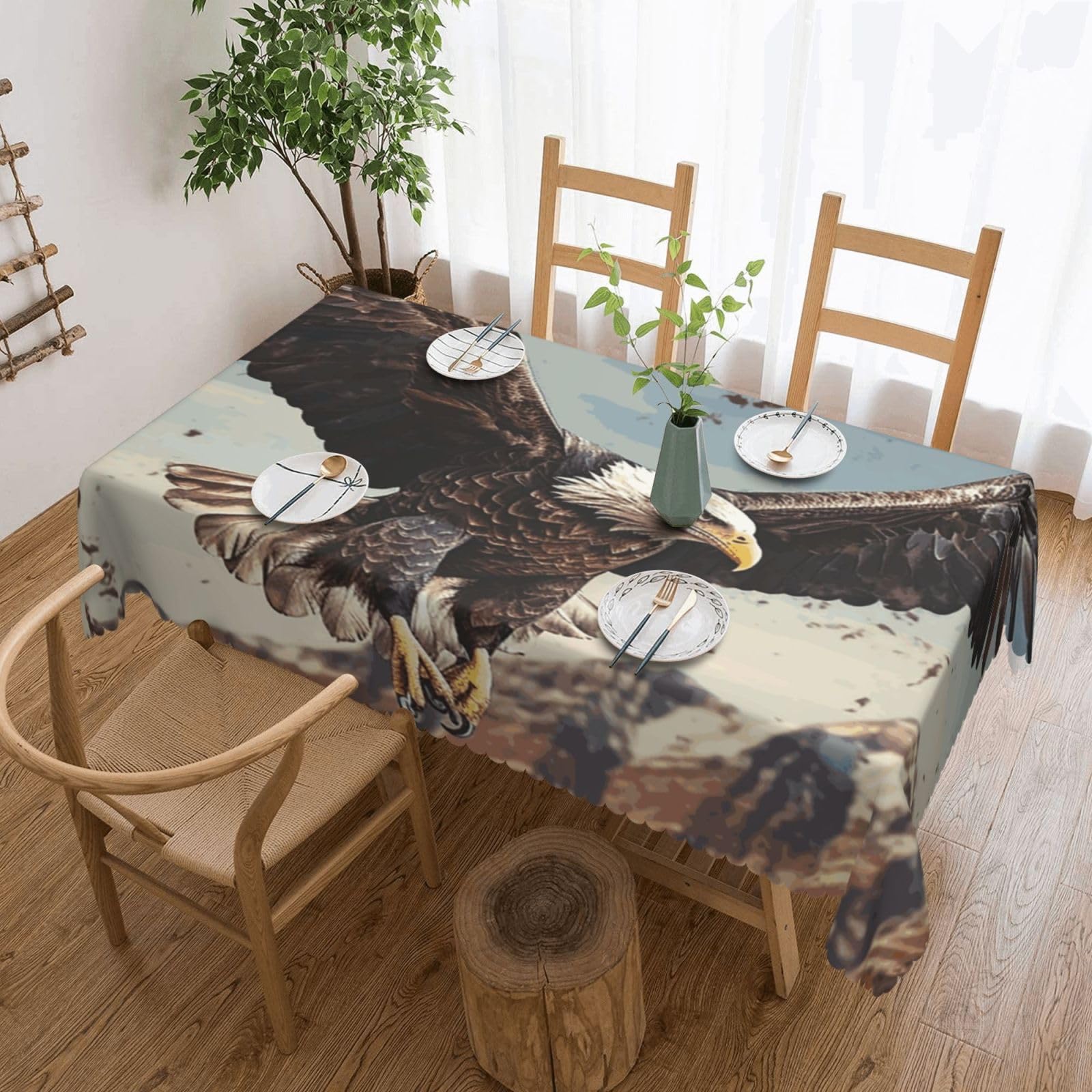 Nappe de table rectangulaire déperlante facile d'entretien pour intérieur extérieur