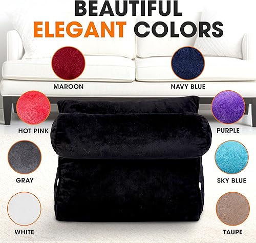 Miniatura 6 de Cheer Collection Almohada de cuña de lectura, almohada de lectura de cuña ajustable con soporte para el cuello, almohada de respaldo rellena de