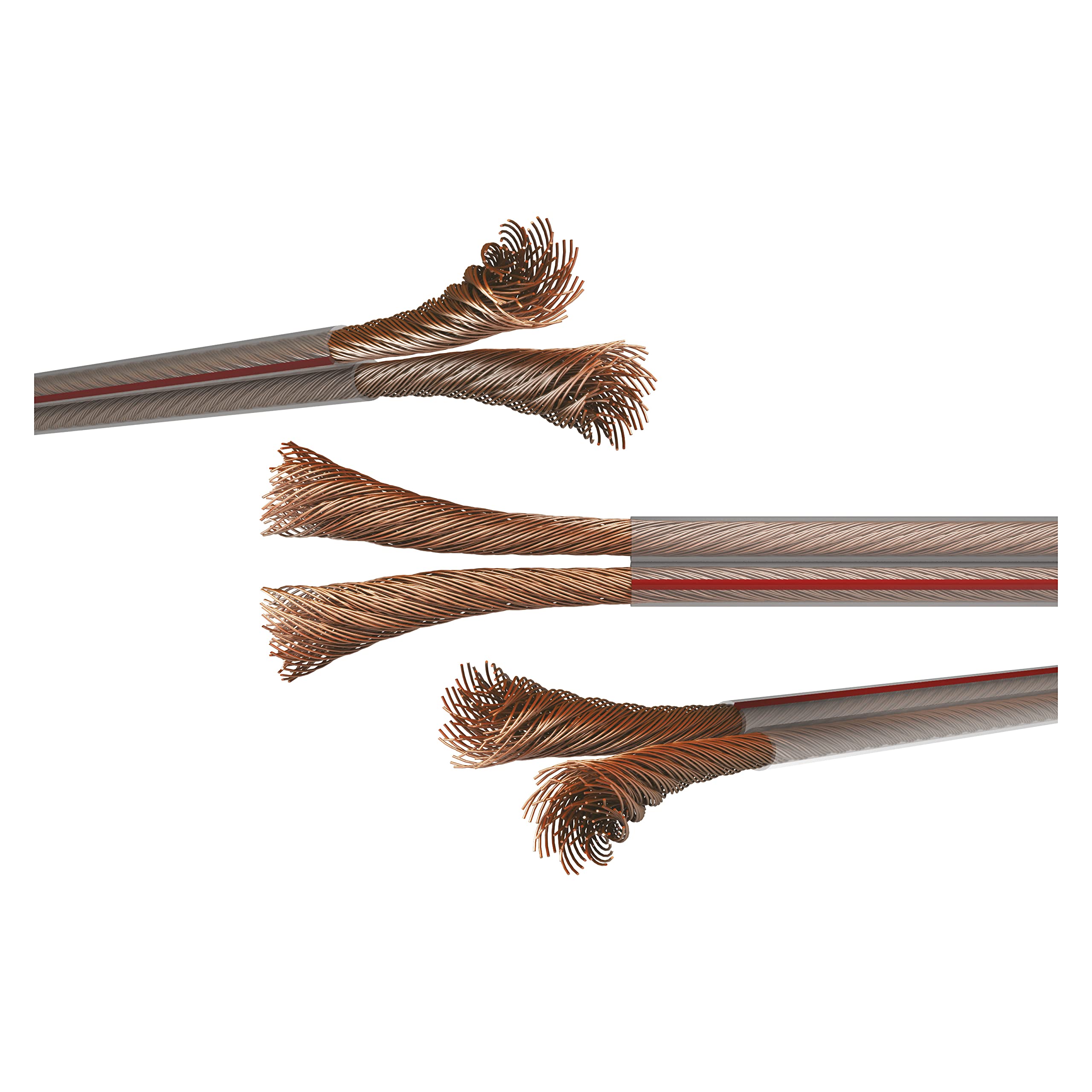EMOS Lautsprecherkabel OFC 2 x 1,5 mm2, 100 Meter HiFi Audio Boxenkabel aus reinem Kupfer für Lautsprecher und Surround Systeme, transparent mit Polaritätskennzeichnung