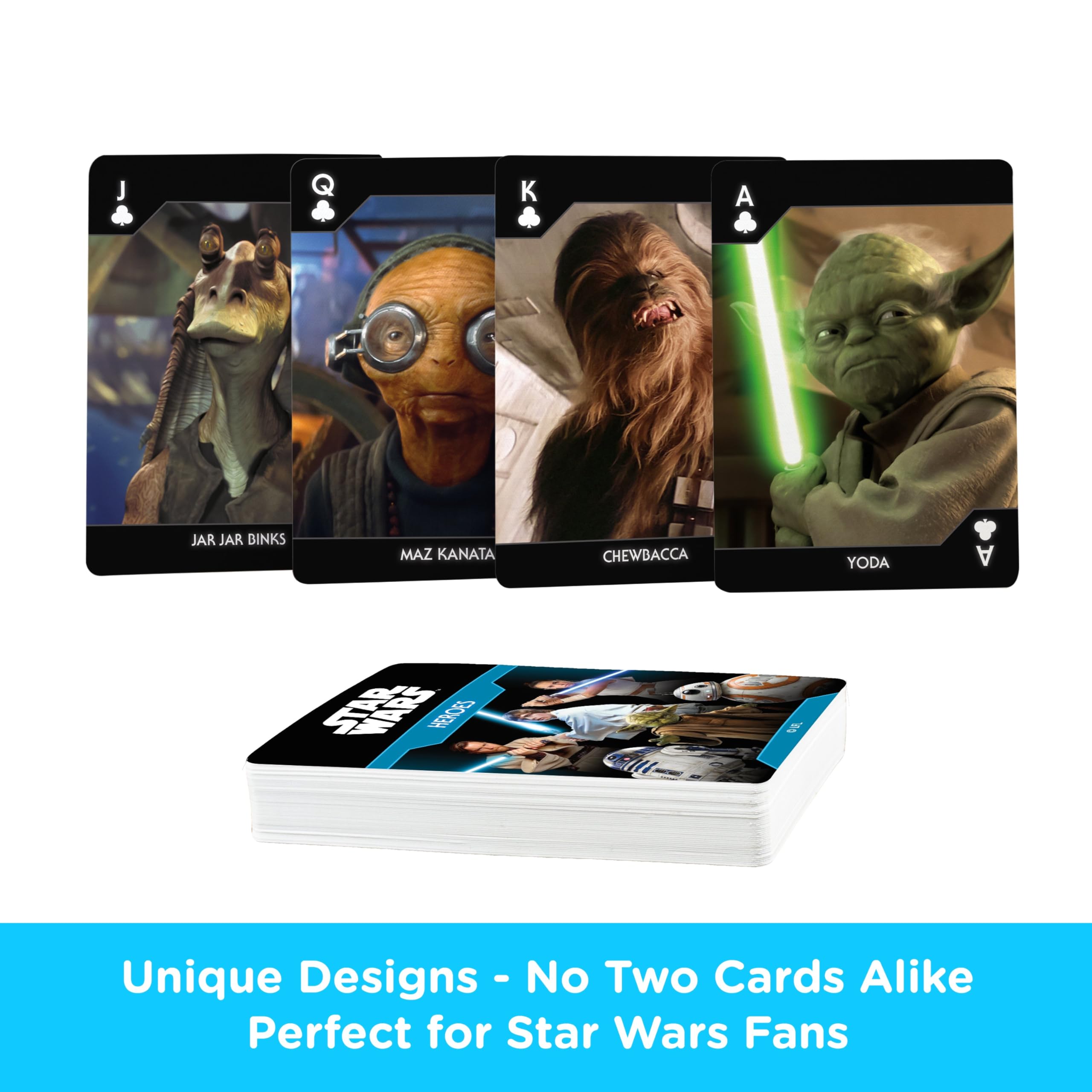 Aquarius Star Wars Playing Cards - Light Side Heroes Themed Deck of Cards for Your Favorite Card Games - Officially Licensed Star Wars Merchandise & Collectibles