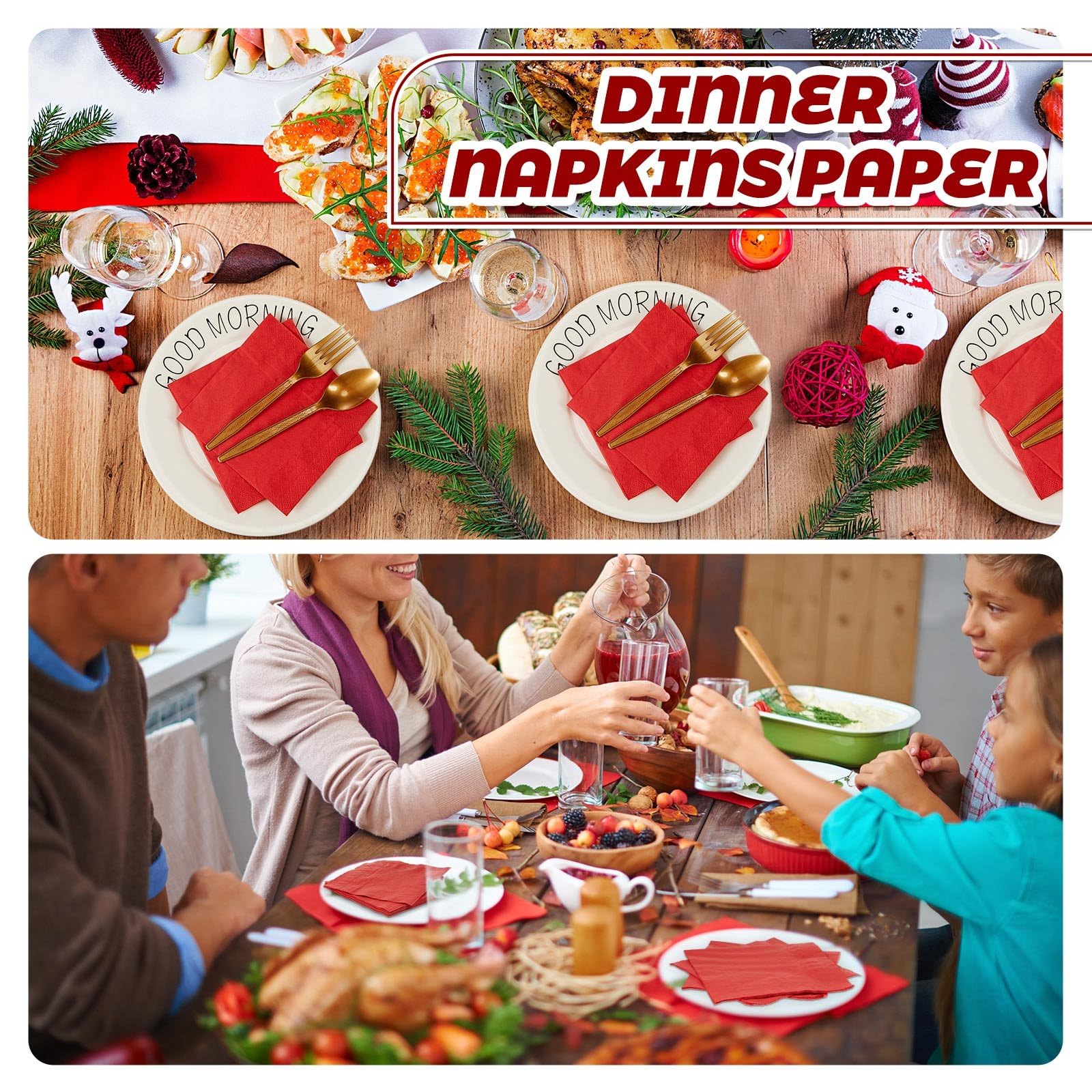 1000 servilletas de cóctel de papel, servilletas de bebidas a granel, servilletas desechables para boda, servilletas elegantes para fiestas y eventos de restaurante (rojo)