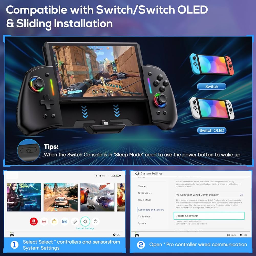 Amazon | Nintendo Switch/OLED用スイッチコントローラー RGB