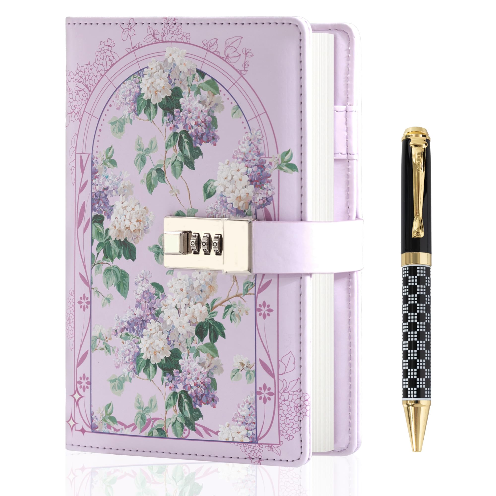 MGGAO Diary with Lock, A5 Lined Journal with Pen and Gift Box
