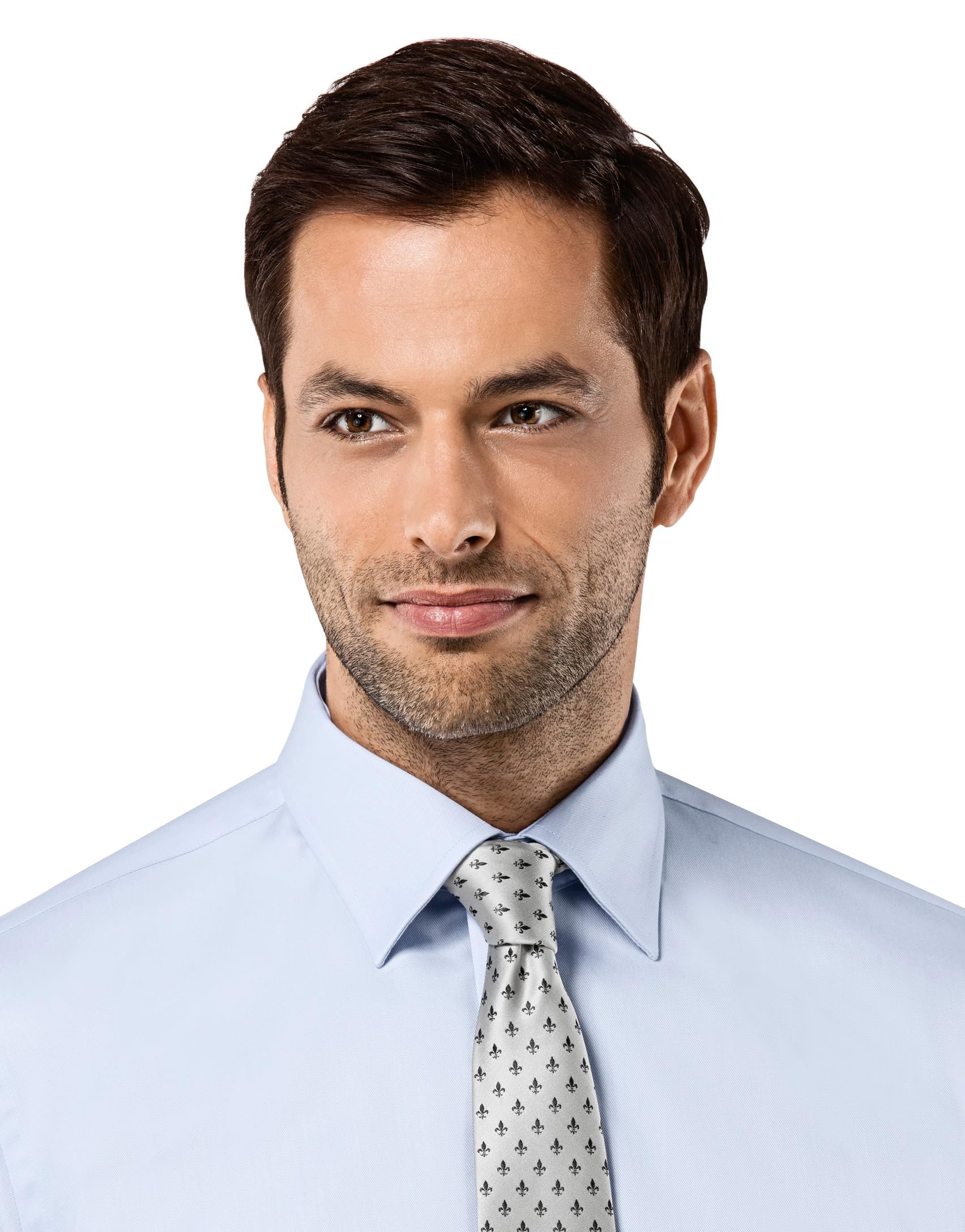Vincenzo Boretti Camicia Uomo Eleganti, Taglio Aderente/Slim-Fit, Collo Classico, Manica Lunga con Polsini risvoltati, in Tinta Unita - Non Stiro/Non-Iron