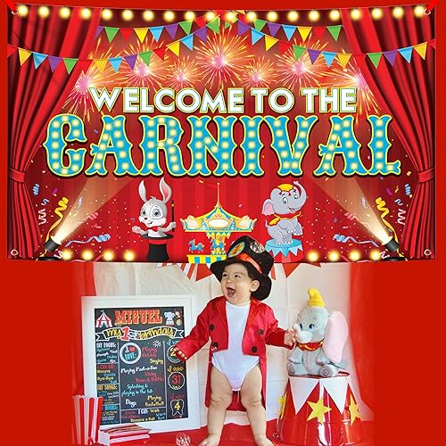 Miniatura 7 de KatchOn, Cartel de bienvenida al carnaval  Xtragrande 72 x 44 pulgadas  Decoraciones de carnaval para fiestas, decoraciones de fiesta temática de