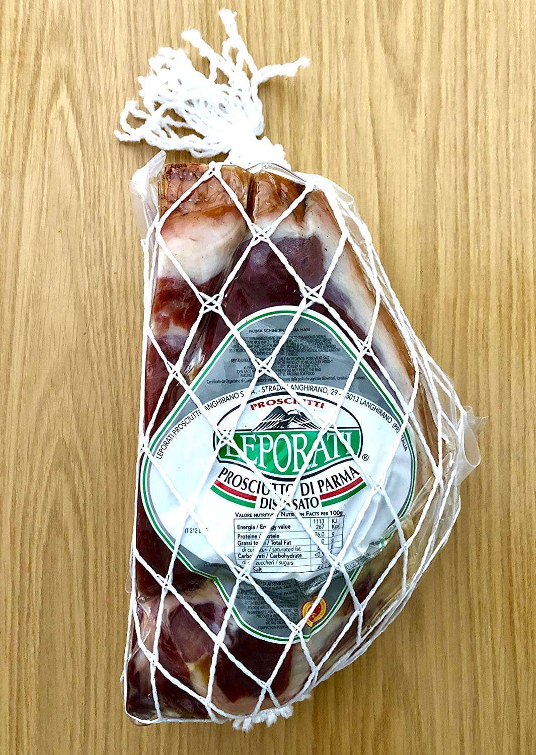 Parmaschinken Preisgekrönt - PROSCIUTTO di Parma DOP LEPORATI mind. 24 Monate gereift am Stück- Gambero Rosso Qualität (1300gr vorderes Viertel)
