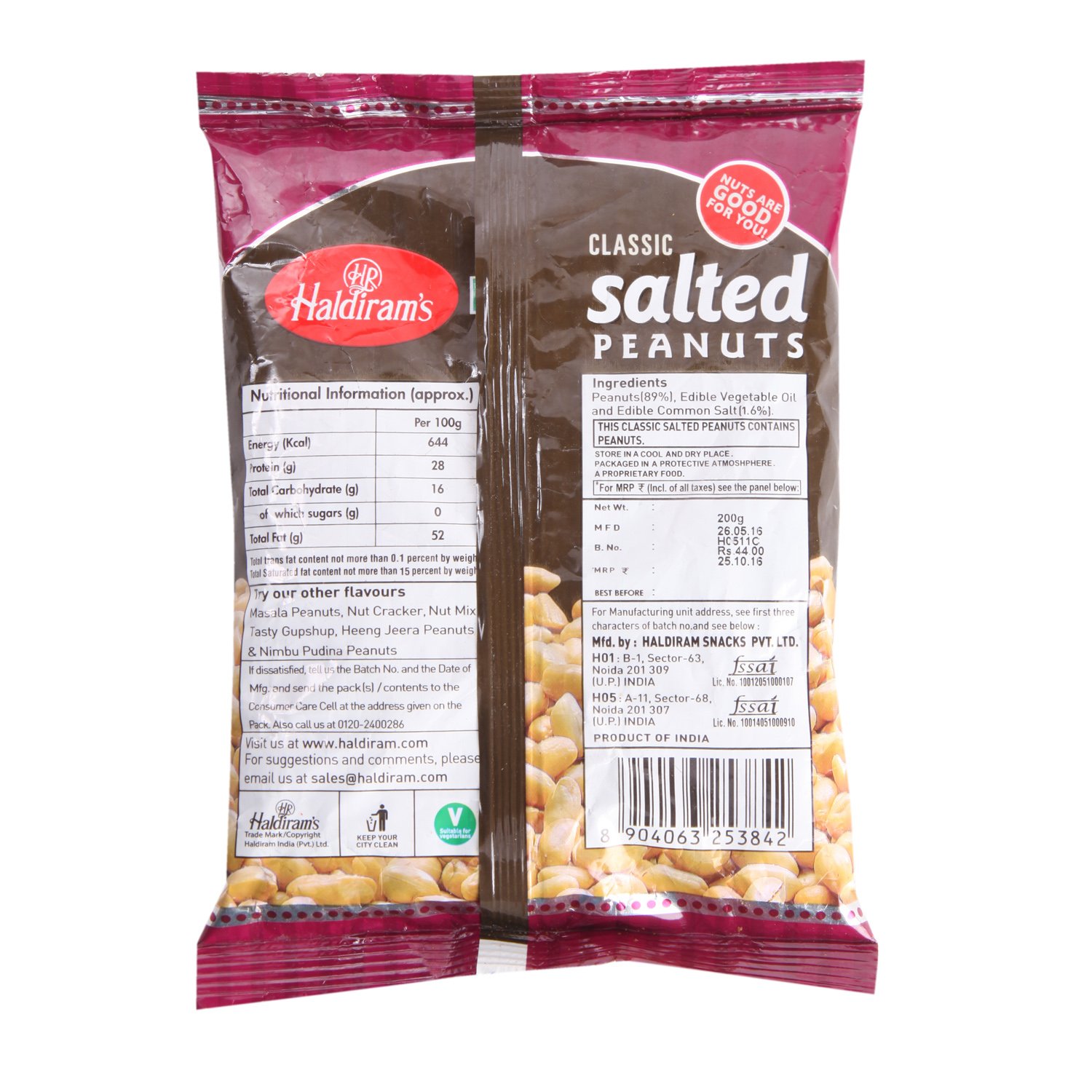 Haldiram Snacks - Salted Peanuts, 200g Pack (B01ID8WQKM) Amazon Price History, Amazon Price Tracker