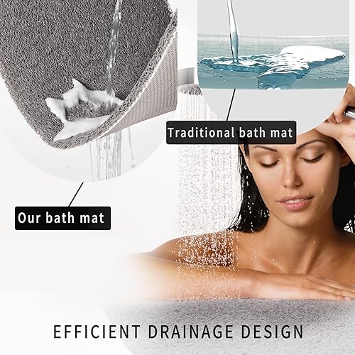 Miniatura 4 de Tapete de ducha para bañera, antideslizante, tapete de baño con textura suave para bañera, esponja de PVC con drenaje, secado rápido, fácil