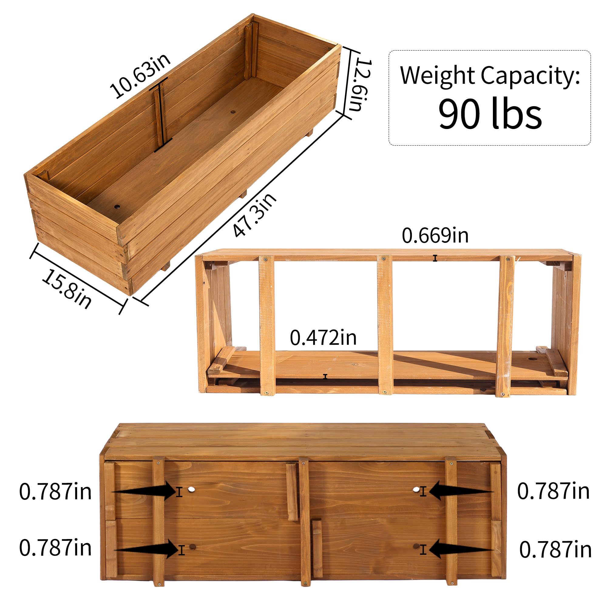 Fir Wood Raised Garden Bed - Tomato Planter -2