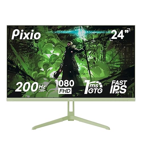 Pixio PX248 Wave Mint Green 24 inch 200Hz Refresh Rate FHD 1080p Resolution Fast IPS Panel 1ms GTG Response Time Mint Gaming Monitor with Adaptive Sync - 24 inch - 200Hz 1080p - Mint Green