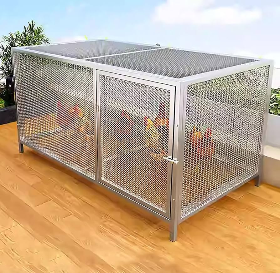 Amazon | Yobuisg 鶏 ケージ 室内 屋外 うずら 鶏小屋 大型角管