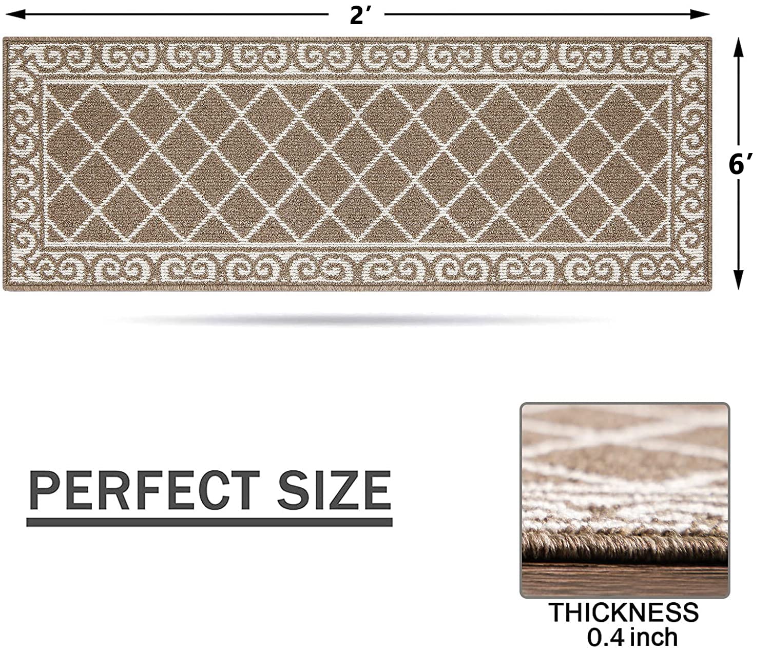 Amazon | Topotdor モロッコ幾何学模様ランナーラグ、キッチンラグ