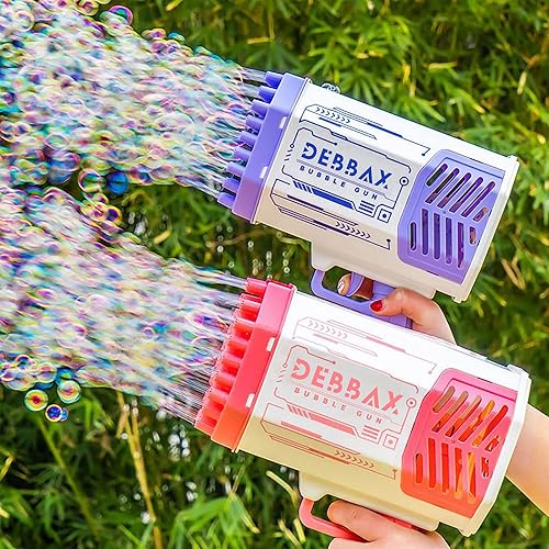 Miniatura 4 de Pistola de burbujas 88 agujeros mejorados pistola de burbujas con luces LED coloridas soplador de burbujas ametralladora de burbujas máquina