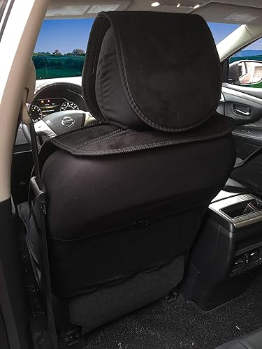 Miniatura 4 de 1802-09 - Funda de asiento delantero de automóvil de gamuza para Toyota Tacoma Rav 4 Runner Corolla Camry Highlander 2020 2019 2018 2017-2010 (negro)