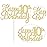 Gyufise 1Pc Happy 10th Birthday Cake Topper Glitter 10th Birthday Cake Pick Cheers to 10 Years Old Ten Fabulous Cake Decorations for 10th Birthday Theme Party Supplies Gold