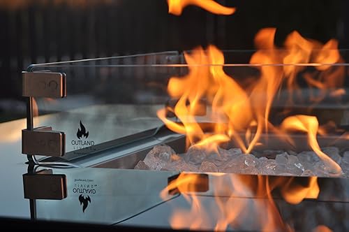 Miniatura 5 de Outland Fire Table Valla de protección contra el viento de vidrio templado para mesas cuadradas de 36 pulgadas serie 410 para fogatas de propano al