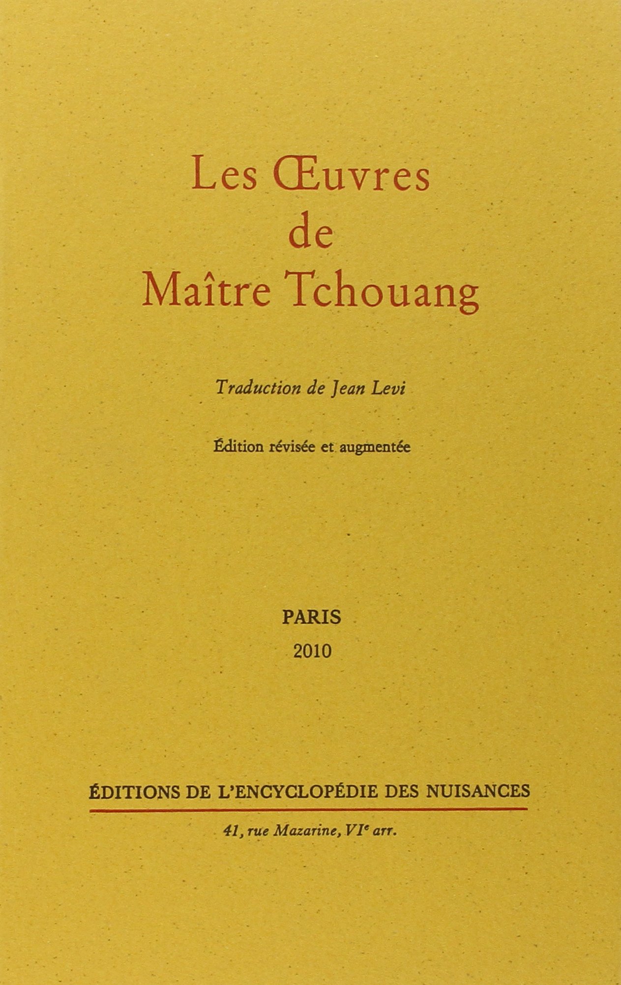 Les Œuvres de Maitre Tchouang