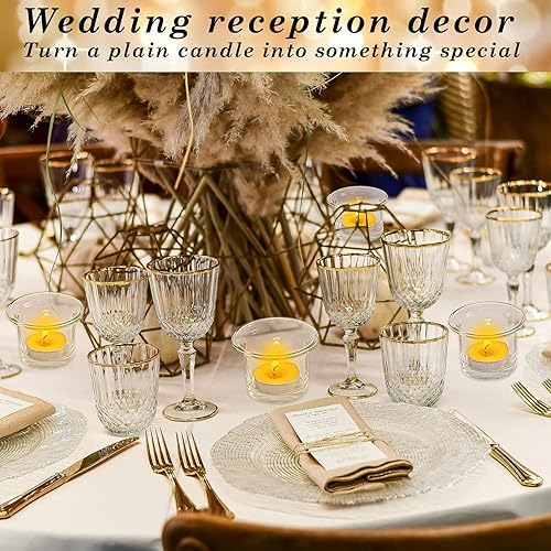 Miniatura 6 de Juego de 12 portavelas votivas de cristal portavelas transparentes a granel para bodas vacaciones cumpleaños cenas y decoración del hogar