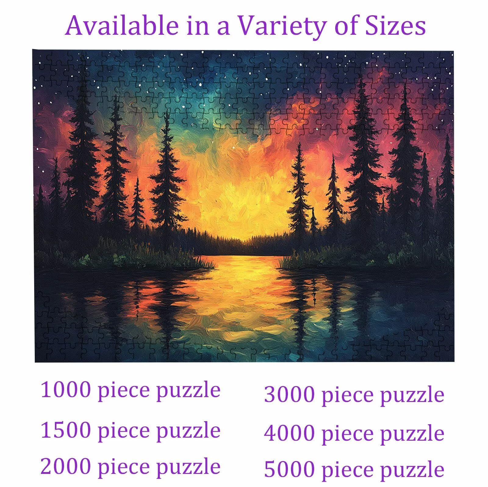 Puzzle 1000 elementów, puzzle 1000 elementów dla dorosłych, trudne puzzle, druk w wysokiej rozdzielczości i jasne kolory, abstrakcyjne drewniane puzzle drzewo (2) z wykwintnym pudełkiem do pakowania