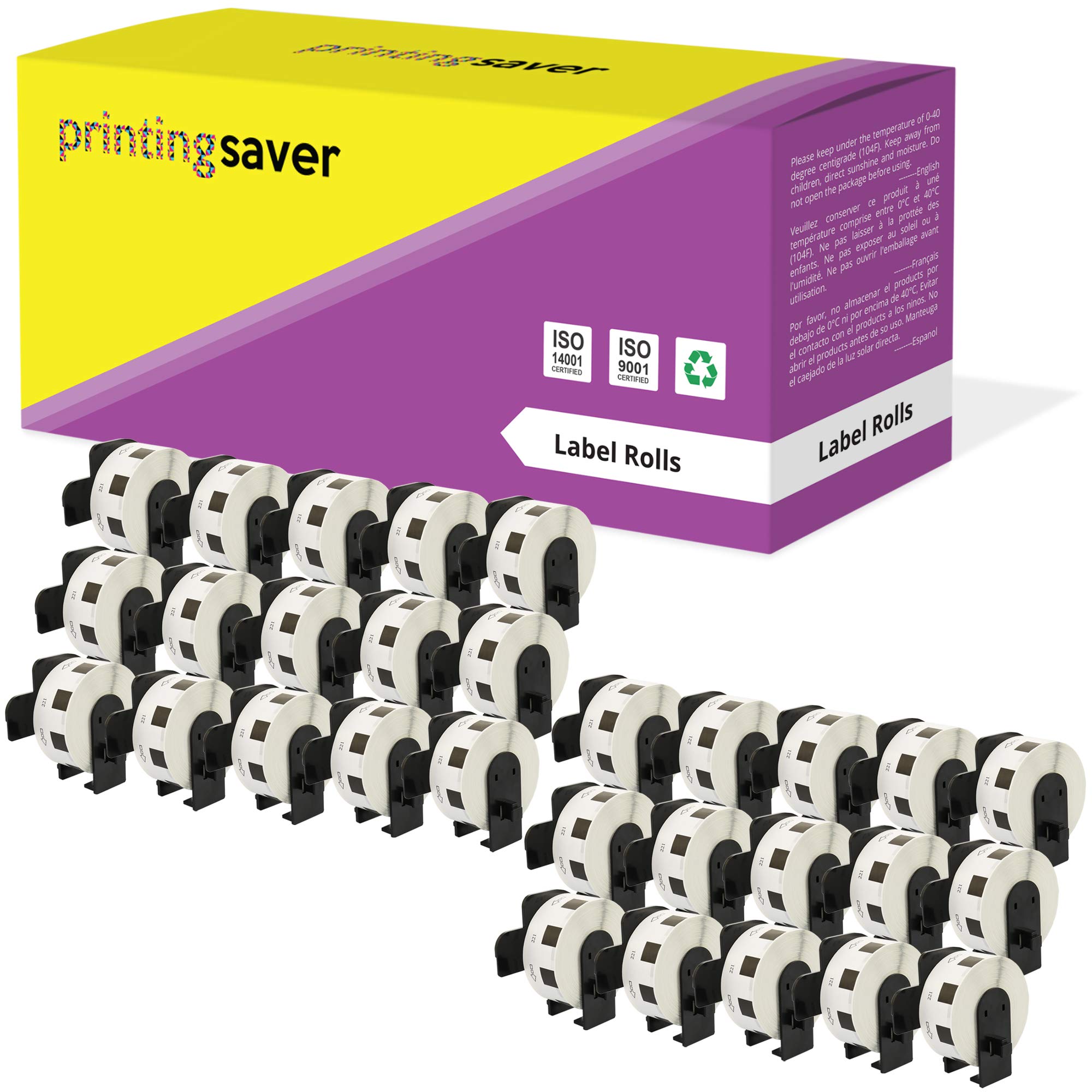 30 x DK-11221 23 x 23 mm kompatybilne kwadratowe rolki etykiet (1000 etykiet na rolkę) do P-Touch QL-1110NWB QL-1100 QL-1060N QL-500 QL-500BW QL-570 QL-580 QL-700 QL-711 0W QL-8 00 QL-810W QL-820NWB