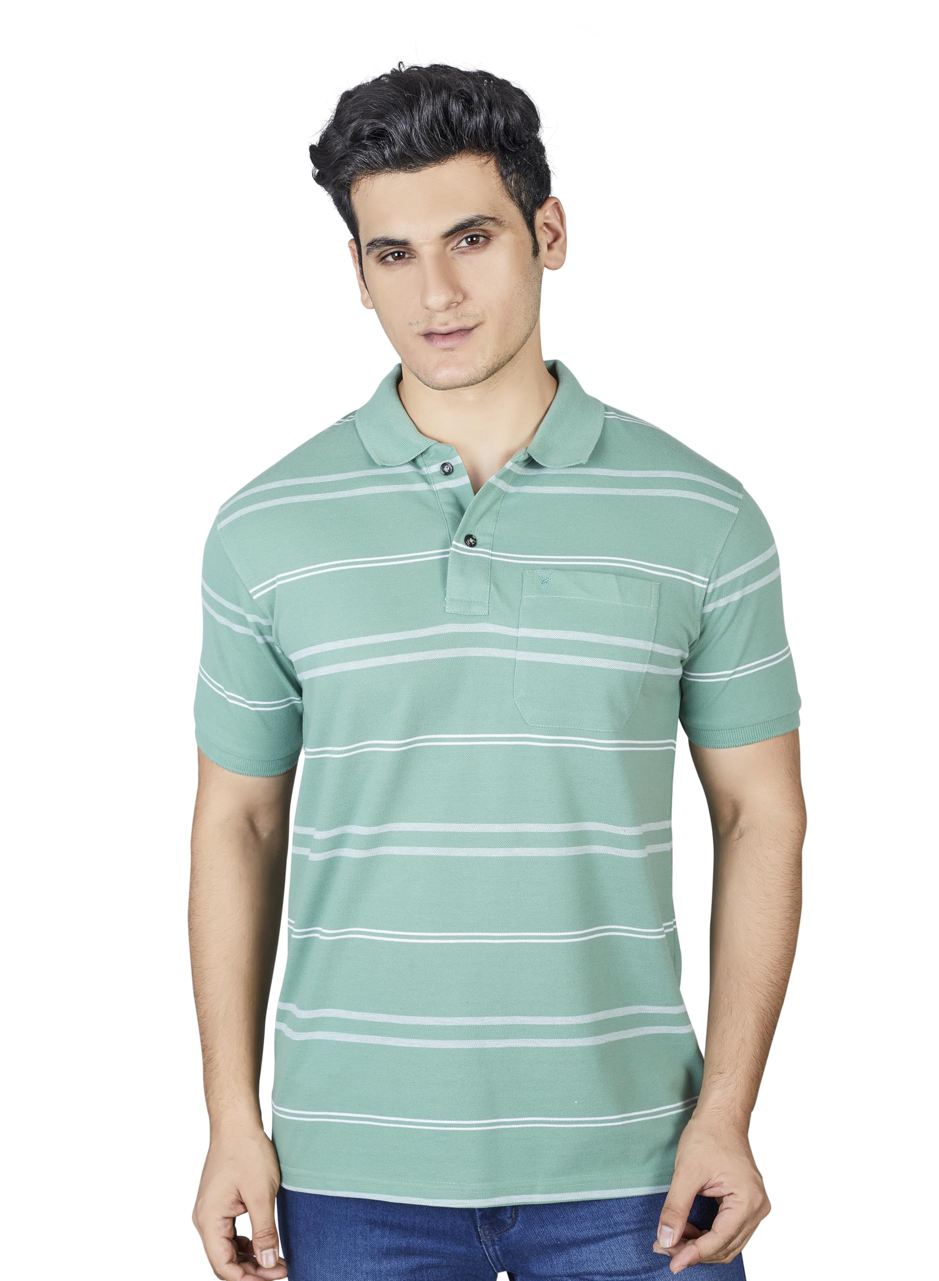 proriders Half Sleeve 100% Pure Cotton Fabric Collared Regular Fit Men's Polo Striper Tshirt with Pocket for Casual wear-picture-33