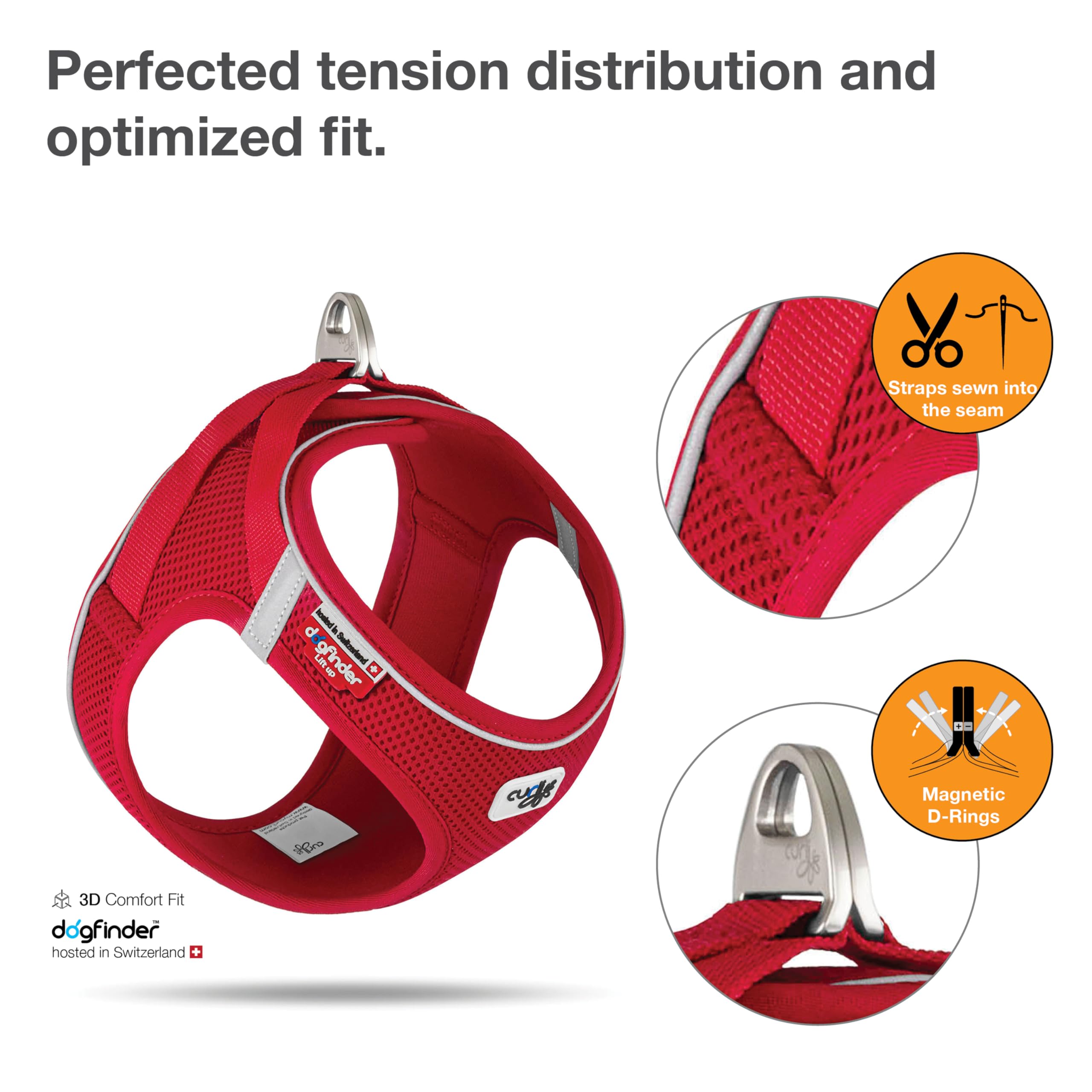 Magnetic Vest Harness Air-Mesh V2 Red 2XS