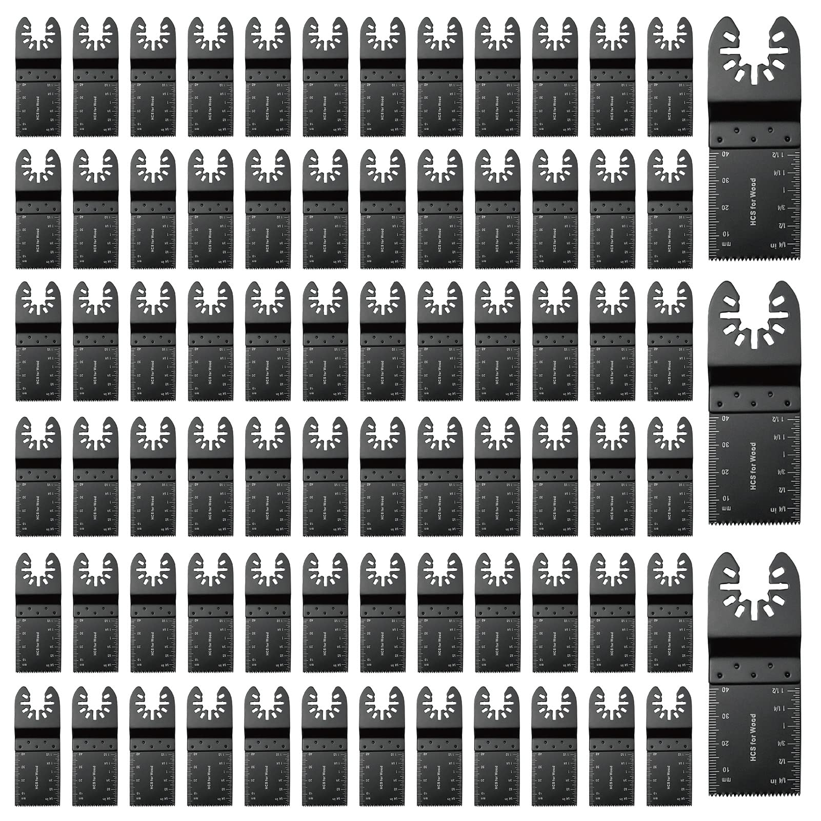 100Pcs Oscillating Tool Blades Professional Universal Oscillating Saw Blades Wood Multitool Blades Compatible with Dewalt, Milwaukee, Makita, Ryobi, Rockwell, Bosch