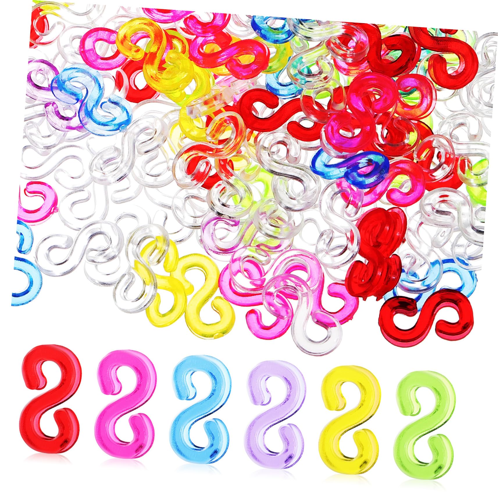 KALLORY S Clip Bracelet Loom Hooks 40 Pack DIY Accessories Rubber Band Connectors for Craft Kit