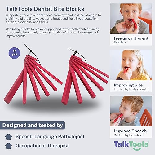 Miniatura 3 de TalkTools Bloques de mordida dental, herramientas de terapia para mejorar la masticación y morder, bloques de mordida dental, abridor oral,