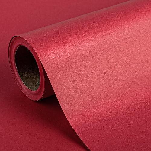 Flyhill Rollo de papel kraft rojo de 18 pulgadas x 100 pies (149 pies cuadrados) - Rollo de papel reciclable para el día de San Valentín, boda,