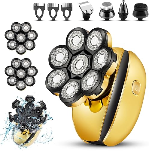 Afeitadora de cabeza para hombres calvos, maquinilla de afeitar eléctrica 8D, multifuncional, afeitadora eléctrica inalámbrica, afeitadora de cabeza