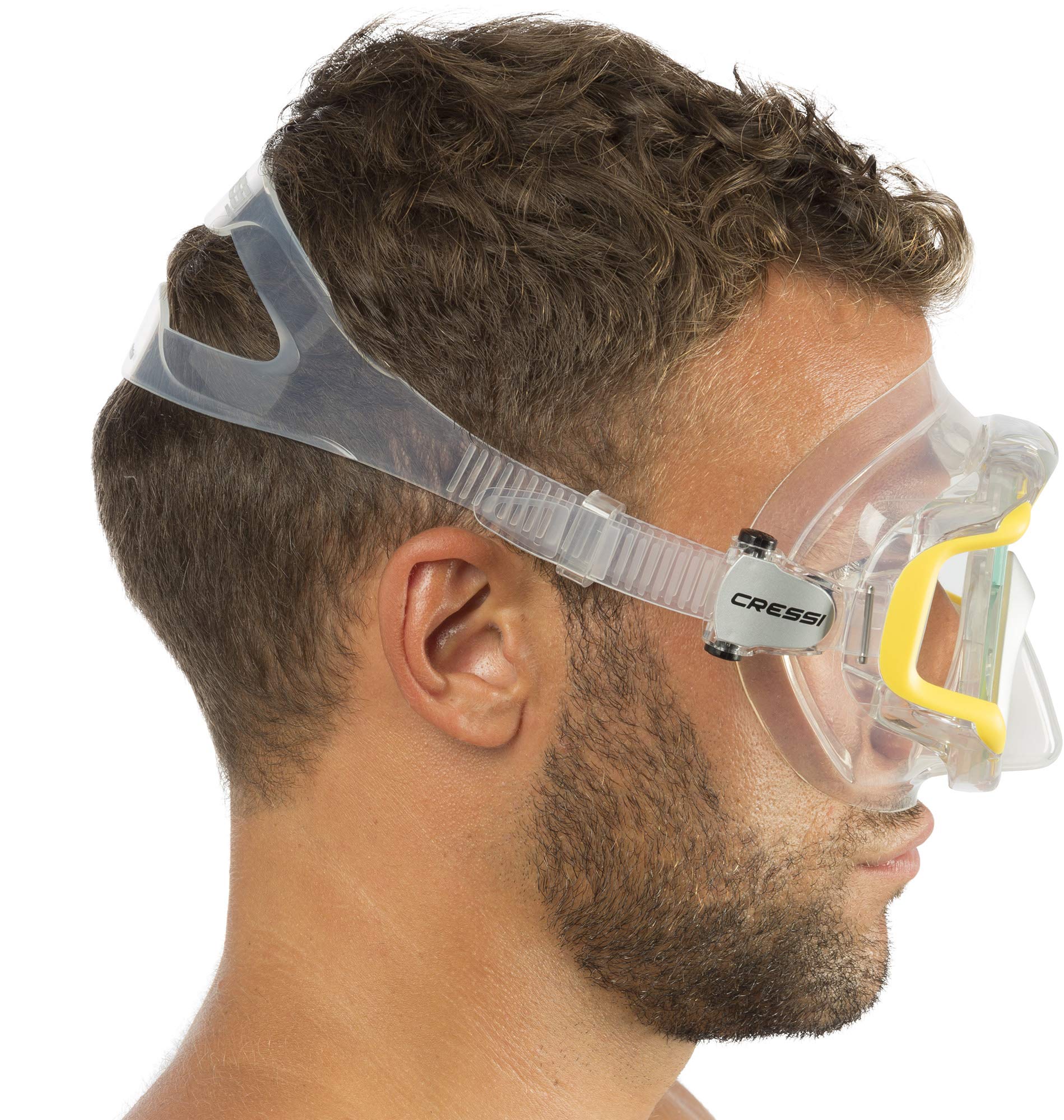 Cressi Liberty Triside Mask -Máscara Panoramic de 3 Cristales para Buceo, Apnea y Snorkel, Talla Única, Unisex Adulto