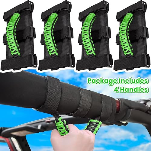 Miniatura 8 de 4 asas de agarre para Jeep Wrangler YJ TJ JK JKU JL JLU Sports Sahara Freedom Rubicon Unlimited X Gladiator JT 1955-2024 UTV ATV Premium Paracord