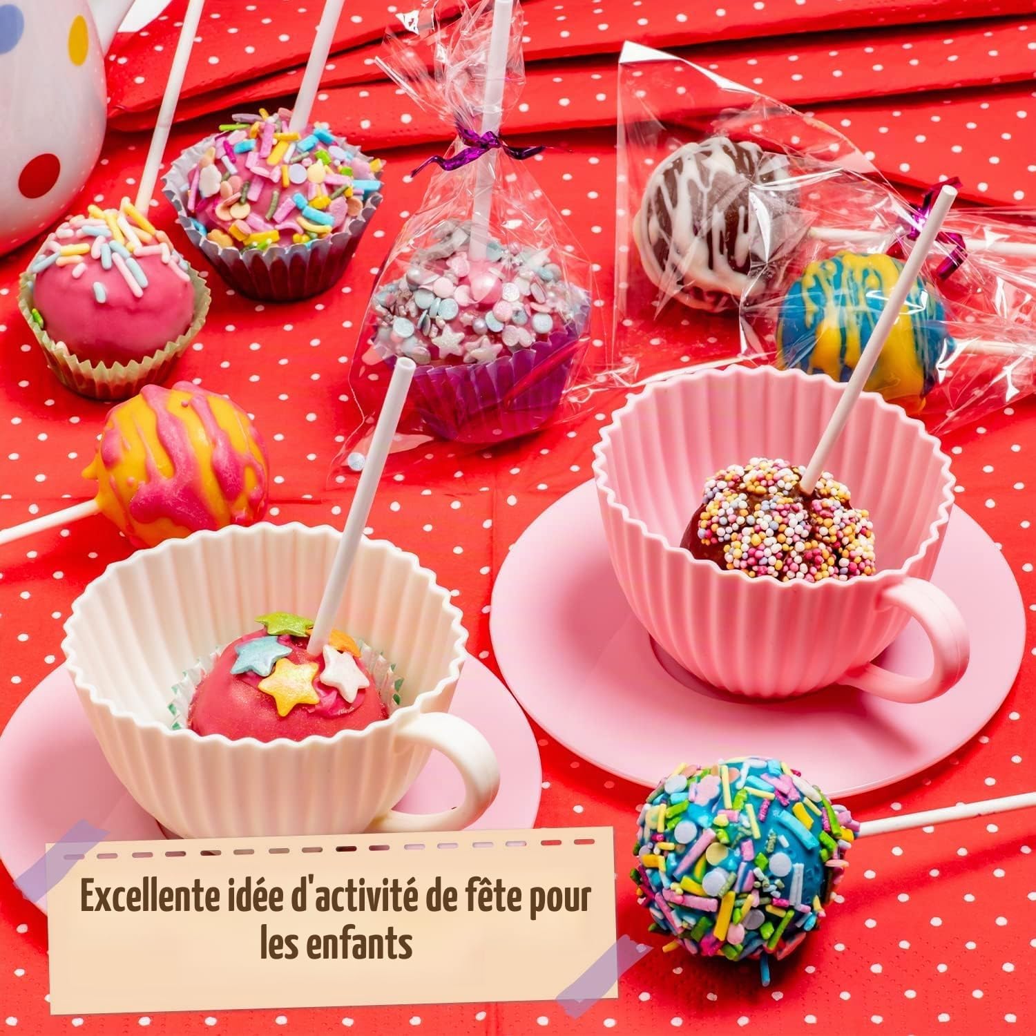 GirlZone Kit Pâtisserie Cake Pops Craze pour Enfants, Moule Silicone Cupcake, Cadeau Fille 10 ans