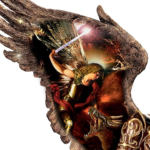 Miniatura 4 de The Bradford Exchange Colección de esculturas Arcángeles de bronce claro, inspirada en el renacimiento, fundida a mano, pintada a mano, edición