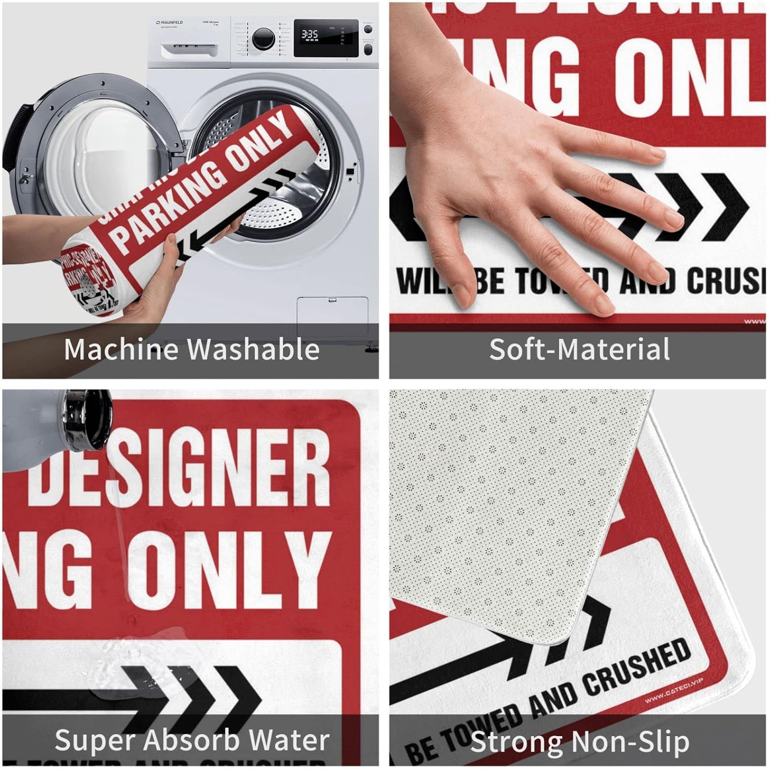 Spring Kitchen Mats Graphic Designer Parking Only Rug Plain Door Mat for Crafts Entry Mats Indoor Home(Size:65X90CM), EHFPBCFFS-65X90CM