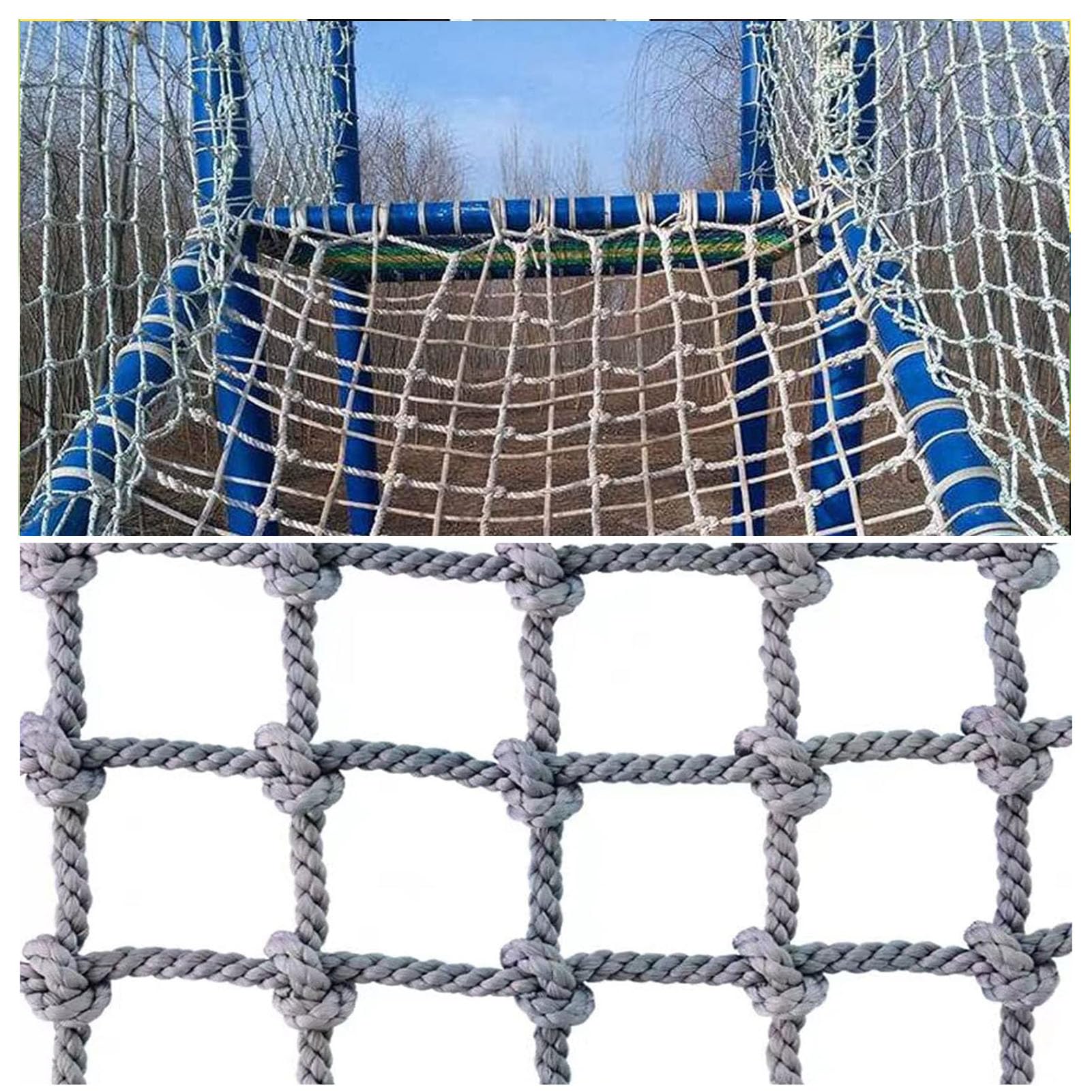 Escalera de cuerda de poliamida para niños para jugar al aire libre, 6 mm de grosor, 13.12 x 16.4 pies, accesorio seguro para niños y adultos, perfecto para aventuras activas
