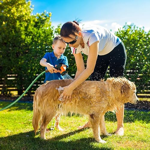 Miniatura 7 de Manguera de jardín de goma de 50 pies x 58 pulgadas, manguera de agua híbrida flexible  Manguera de agua ligera y resistente a prueba de fugas,