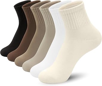 Sakusock Cotton Quarter Socks for Women and Men Thin Mini Crew Elastic Casual Soft Comfort Above Ankle Socks 6 Pairs