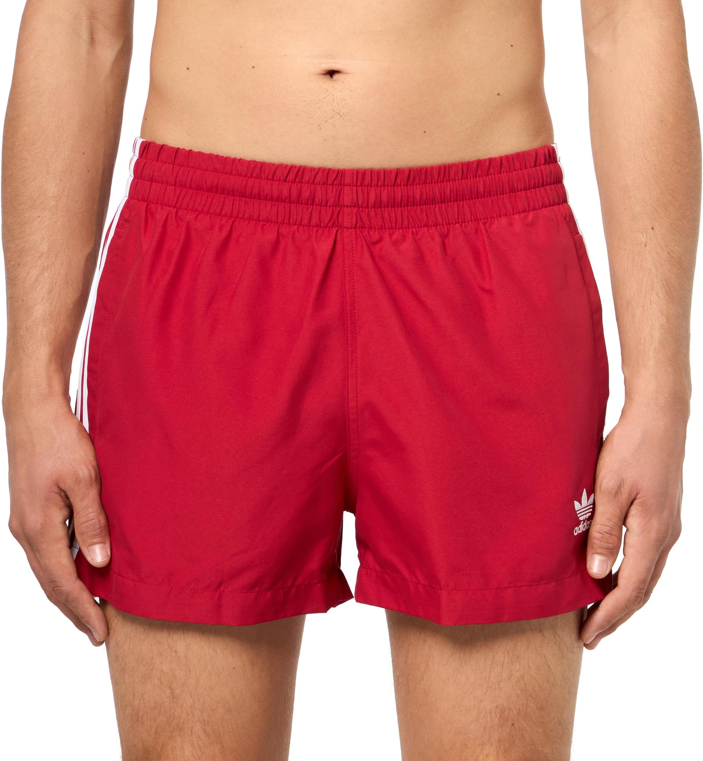 adidas red stripe shorts